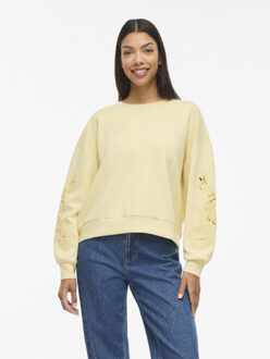 Vila Visiffi o-neck ls sweat top licht - maat M Geel