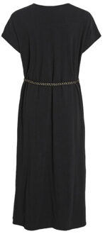 Vila Viverano o-neck sl braid midi dress - Zwart - 36