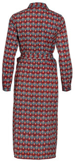 Vila Vizino zin v-neck ls tie dresslc dessin Blauw - 38