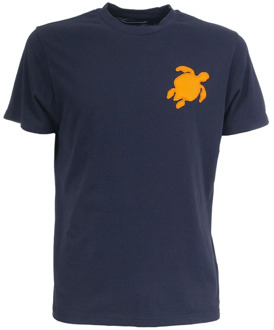 Vilebrequin Oranje Patch T-Shirt Vilebrequin , Blue , Heren - M