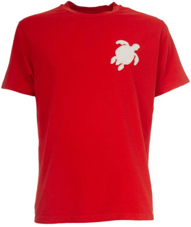 Vilebrequin T-shirt met Patch en Korte Mouwen Vilebrequin , Red , Heren