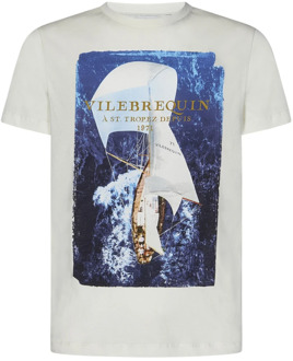 Vilebrequin Witte ST.Tropez Print T-shirts en Polos Vilebrequin , White , Heren - Xl,L,M,S