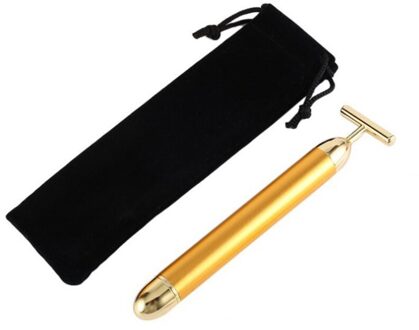 VILECO Afslanken Gezicht roller 24k Gold Kleur Trillingen Facial Beauty Roller Massager Stick Lift Skin Gezicht Aanscherping Rimpel Bar