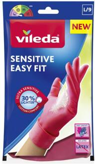 Vileda Handschoenen Sensitive L 1 paar roze
