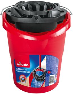 Vileda Super Mocio emmer met uitwringpers Zwart#Rood