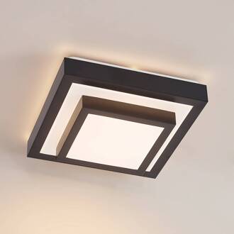 Vilho LED plafondlamp, 27 cm mat zwart, wit