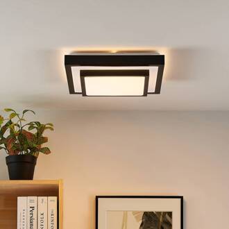 Vilho LED plafondlamp, 37,5 cm mat zwart, wit