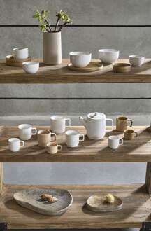 Villa Collection Elstra espresso kopjes met patroon gebroken wit - set