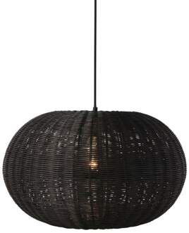 Villa Collection Werna rattan hanglamp zwart - 50 x 30 cm