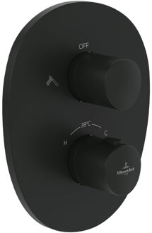 Villeroy & Boch Antao Inbouwthermostaat met tweeweg stopkraan - mat zwart TVS111002000K5 Zwart mat