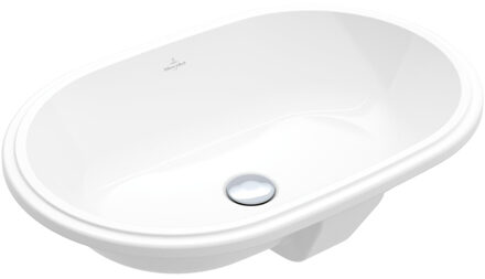 Villeroy & Boch Architectura Onderbouwwastafel - 570 x 375 x 175 mm - glans wit Alpin (wit) - met overloop 5a766001 Wit Alpin glans
