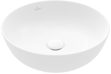 Villeroy & Boch Artis opzetwastafel rond Ø43x12.5cm Ceramic+ zonder kraangat zonder overloop stone white 417943RW Stone White mat