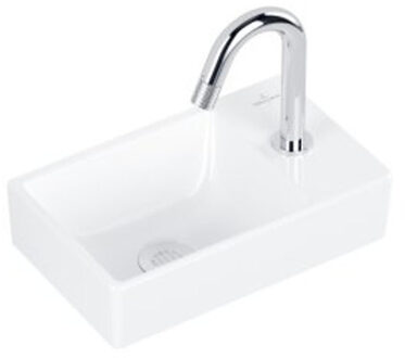 Villeroy & Boch Avento fonteinset - 36x22x11cm - kraangat rechts - chromen fonteinkraan - glans wit 4300s101 Wit glans