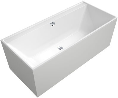 Villeroy & Boch Collaro Bad - 180x80cm - inbouw - rechthoek - met badwaste chrome - zonder panelen - wit uba180cor2dv-01 Wit glans