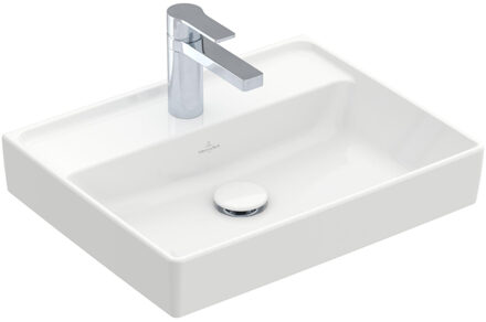 Villeroy & Boch Collaro fontein 50x40cm zonder overloop 1 kraangat ceramic+ wit 433451R1 Wit Alpin