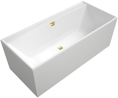 Villeroy & Boch Collaro kunststof inbouw duobad acryl rechthoekig 180x80x47cm z. poten, gold/wit alpine