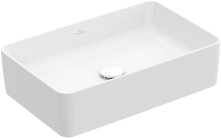 Villeroy & Boch Collaro opzetwastafel rechthoekig 56x36cm zonder overloop zonder kraangat ceramic+ wit 4A2056R1 Wit Alpin