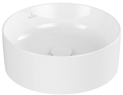 Villeroy & Boch Collaro opzetwastafel rond Ø40cm zonder overloop zonder kraangat ceramic+ wit 4A1840R1 Wit Alpin