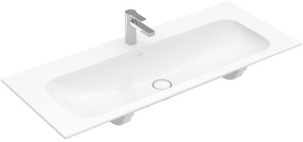 Villeroy & Boch Finion meubelwastafel 1 kraangat 120x50cm ceramic+ zonder overloop wit 4164c2r1 Wit Alpin