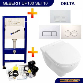 Villeroy & Boch Geberit up100 set19 O.novo met Delta drukplaten Wit