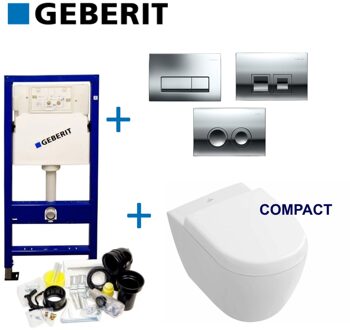 Villeroy & Boch Geberit up100 set21 Subway 2.0 Compact met Delta drukplaten Wit