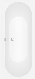 Villeroy & Boch Ligbad Villeroy & Boch Oberon Duobad Quaryl 170 x 75 cm Met Poten Inclusief Overloopcombinatie Stone White Villeroy en Boch