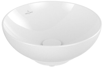 Villeroy & Boch Loop & friends opzetwastafel 38cm rond zonder overloop wit 4A450101 Wit Alpin glans