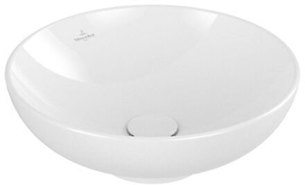 Villeroy & Boch Loop & friends opzetwastafel - 42cm - rond met overloop wit 4a460001 Wit Alpin glans