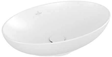 Villeroy & Boch Loop & friends opzetwastafel - 56x38cm - ovaal m/ov C+ stone white 4a4700rw Stone Wit mat
