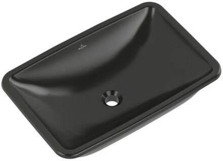 Villeroy & Boch Loop & friends wastafel - 38x61.5cm - zonder kraangat - p.black C+ 4a5800r7 Zwart