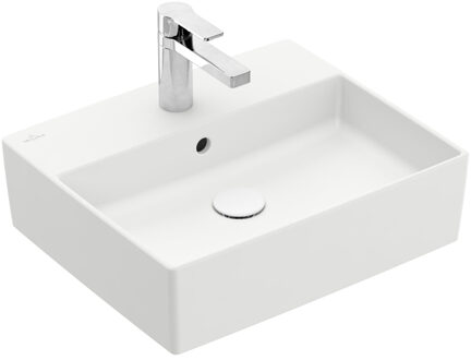 Villeroy & Boch Memento 2.0 Opzet wastafel - 49.8x42cm - overloop - ceramic+ - stone white 4a0750rw Stone Wit mat