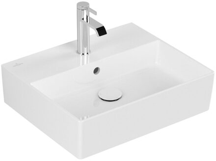 Villeroy & Boch Memento 2.0 wastafel 50x42cm met overloop 1 kraangat ceramic+ wit 4A2250R1 Wit Alpin CeramicPlus