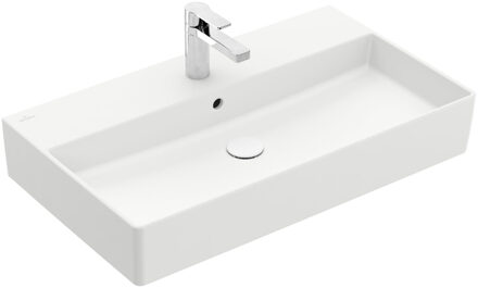 Villeroy & Boch Memento 2.0 wastafel 80x47 cm onderzijde geslepen met overloop met kraangat CeramicPlus, mat wit