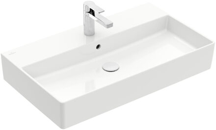 Villeroy & Boch Memento 2.0 wastafel voor handdoekhouders 80x47cm met overloop 1 kraangat ceramic+ wit 4A2280R1 Wit Alpin