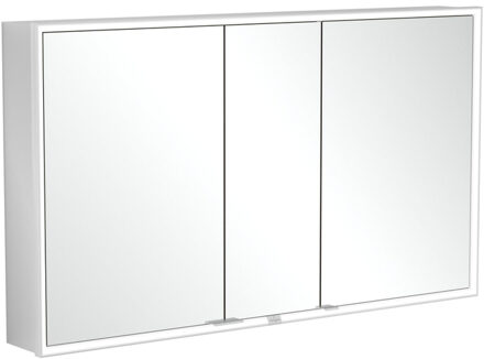 Villeroy & Boch My view inbouw spiegelkast 130x75cm 3 deuren 3 contactdoos LED A4561300 Zilver