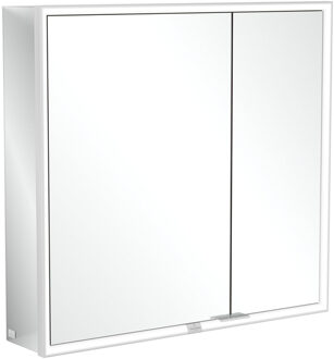 Villeroy & Boch My view spiegelkast 80x75cm 2 deuren 2 contactdoos LED A4578000 Zilver