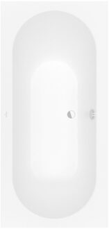 Villeroy & Boch Oberon kunststof duobad quaryl rechthoekig 190x90x48cm - incl. poten mat wit ubq199obe2v-rw Stone Wit mat