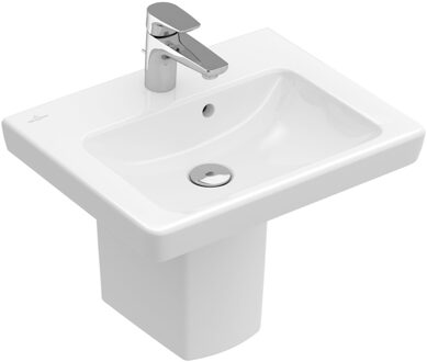 Villeroy & Boch Subway 2.0 fontein 50x40cm m. kraangat m. overloop ceramic+ wit