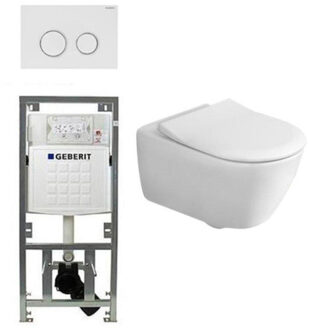 Villeroy & Boch Subway 2.0 Inbouwset met wandclosetpot wit softclose slimseat zitting afdekplaat sigma20 wit 0124005/0701131/ga91964/sw53743/