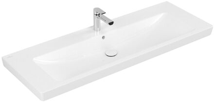 Villeroy & Boch Subway 2.0 meubelwastafel 130x47cm 1 kraangat met overloop ceramic 7176D0R1 Wit Alpin glans