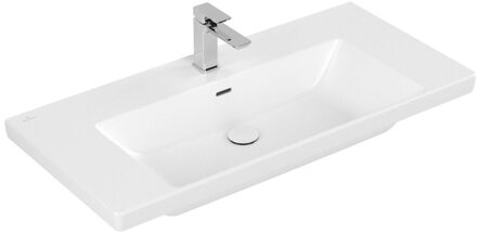 Villeroy & Boch Subway 3.0 meubelwastafel 100cm 1 krgt met overloopC+ stone white 4A70A5RW Stone White mat