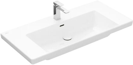 Villeroy & Boch Subway 3.0 meubelwastafel - 100x47x16.5cm - Rechthoek 1 kraangat met overloopgat Wit Alpin glans Ceramic+ 4A70A5R1