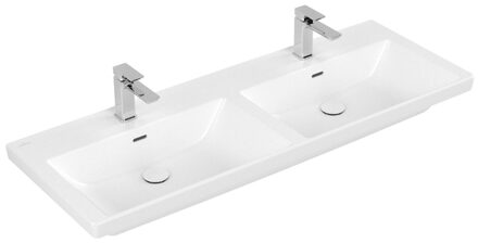 Villeroy & Boch Subway 3.0 meubelwastafel 130cm 2 krgt met overloopC+ stone white 4A71D5RW Stone White mat