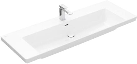 Villeroy & Boch Subway 3.0 meubelwastafel 130x47cm 1 kraangat met overloop wit 4A70D501 Wit Alpin glans