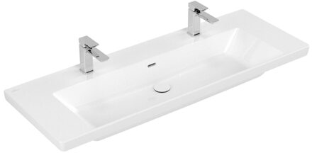 Villeroy & Boch Subway 3.0 meubelwastafel 130x47cm 2 kraangat met overloop wit 4A70D401 Wit Alpin glans