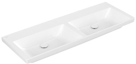 Villeroy & Boch Subway 3.0 meubelwastafel 130x47cm z/kraangat z/overloop wit 4A71D301 Wit Alpin glans