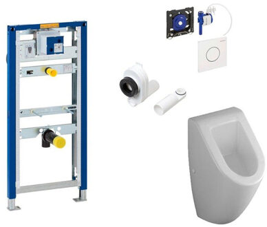 Villeroy & Boch Subway urinoirset met Geberit duofix reservoir en Sigma 01 bediening wit 0123214/SW1237066/0770275/0700530/0703967/0700009