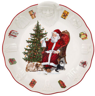 Villeroy & Boch Toy's Fantasy Schaal relief kerstman 24,5 cm Wit / Rood / Groen