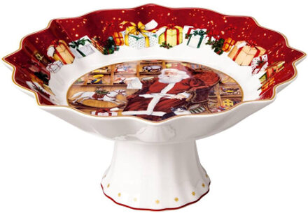 Villeroy & Boch Toy's Fantasy Serveerschaal op voet Kerstman 24 cm Rood