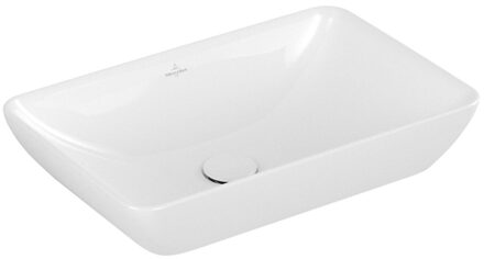 Villeroy & Boch Venticello semi inbouwopzetwastafel 55x36 cm zonder kraangat met overloop Ceramicplus, wit alpin